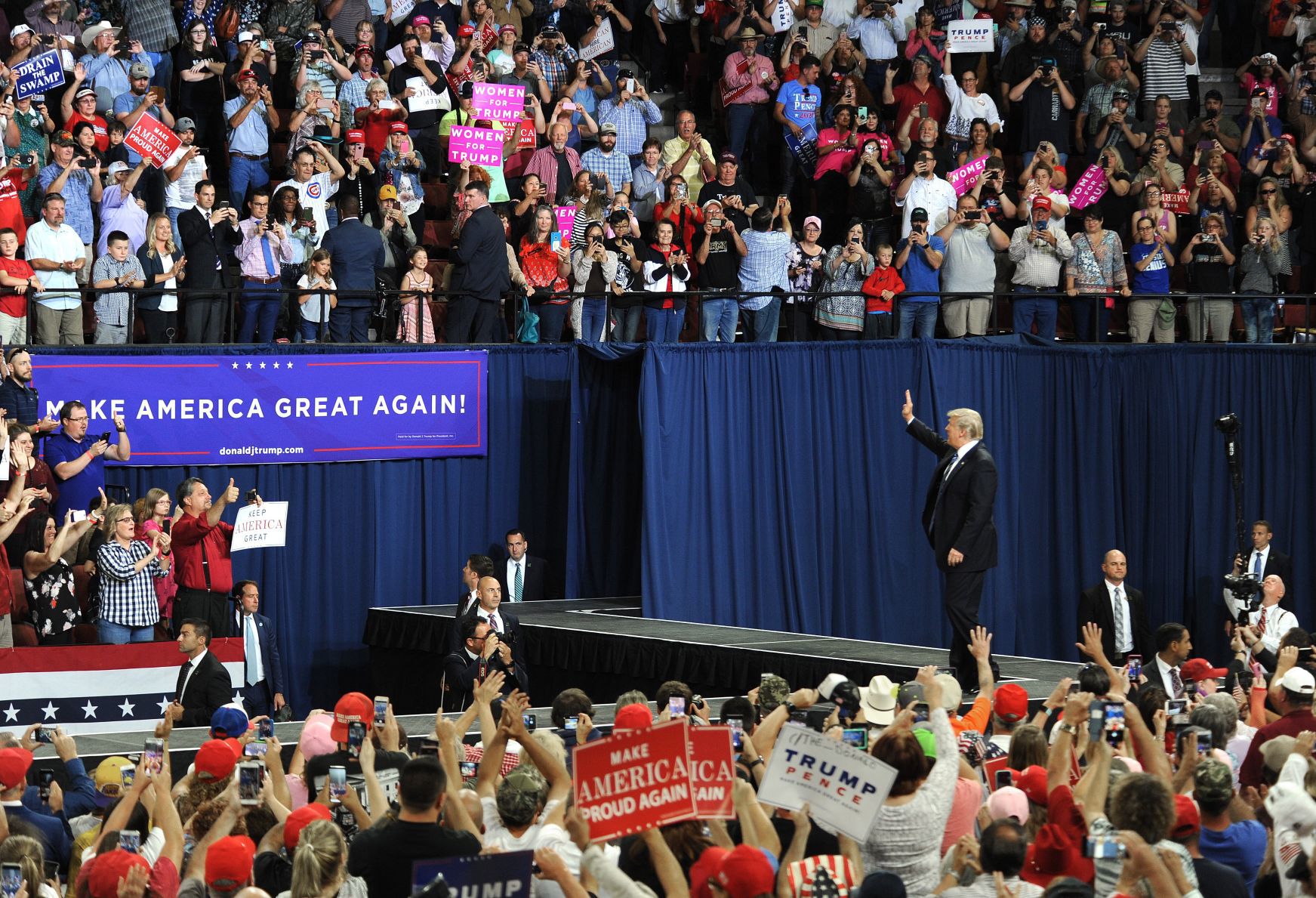 Trump on stage